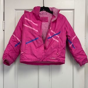 LL BEAN Pink Hooded COAT Girls Winter Jacket L 6X/7 L6X/7 6X / 7